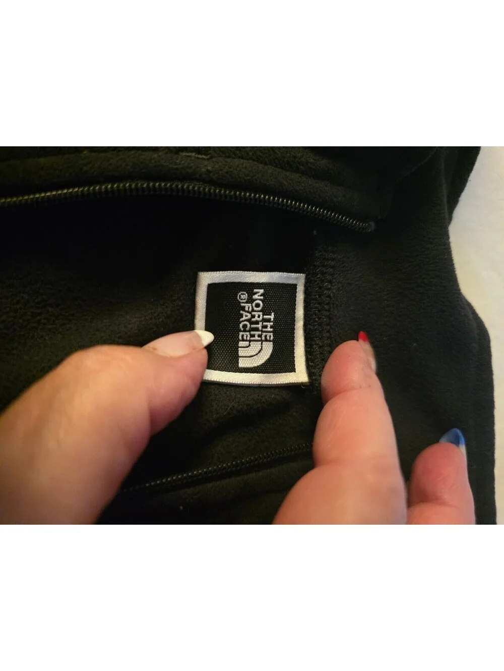 The North Face TKA 100 Black Quarter-Zip Fleece Pullover Distressed 2006